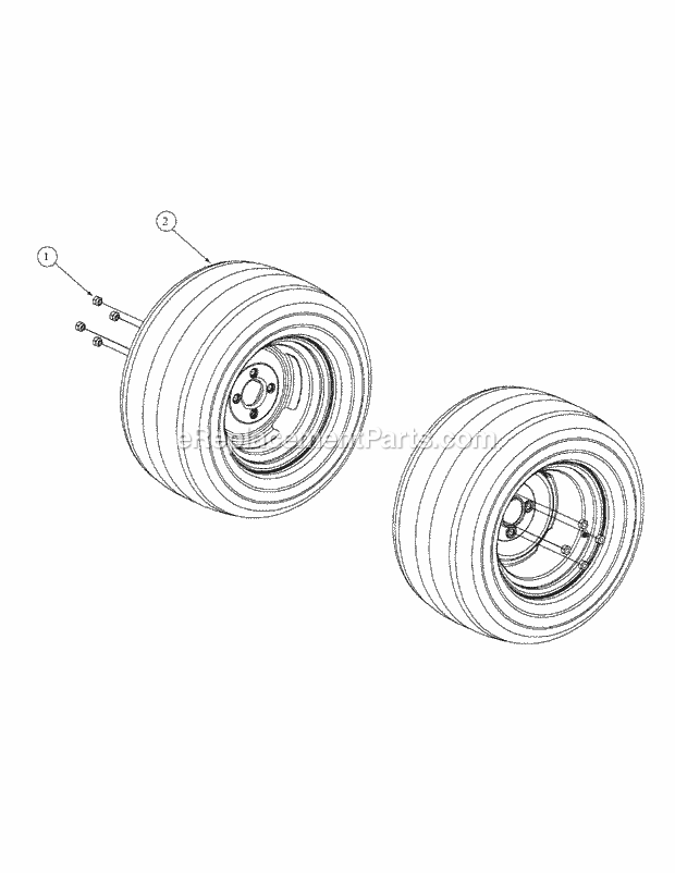 Wheel Assembly Diagram and Parts List for M54-KW 53BB5DBW750 Cub Cadet Sprayer